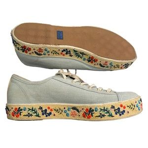 Keds x Rifle Paper Co. Triple Kick Embroidered Sneakers Size 9